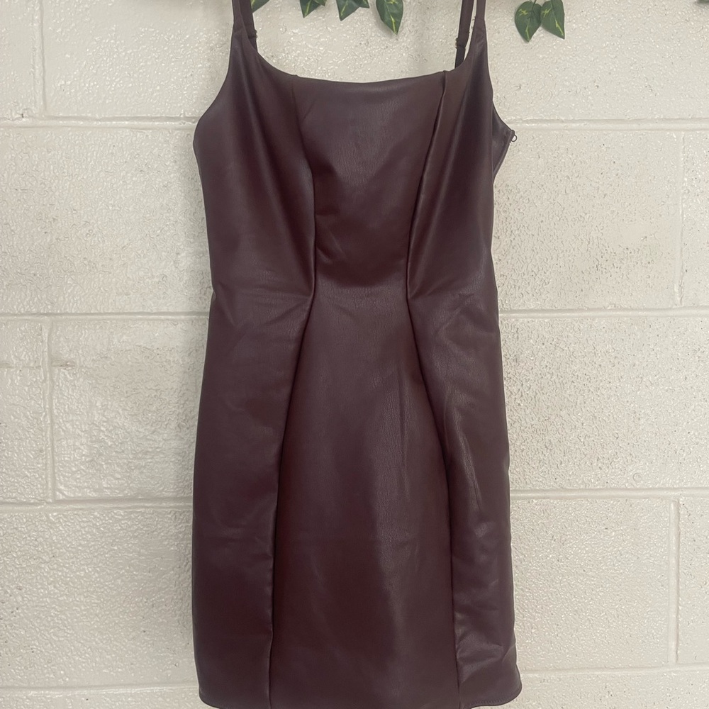 Victoria’s Secret Burgundy leather mini dress